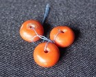 H21  Japanese Antique Natural 3 Light Red Coral Bead Balls 10mm