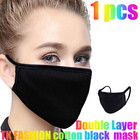 Cotton Face Black Mask Double Layer Reusable And Washable Unisex