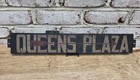 Rare Vintage Nyc Subway Bmt Queens Plaza Red Arrow Sign Ny Transit 1920 s