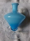 Vintage 1960s Italian Blue Glass Perfume Bottle 10  Balboa Empoli Mcm