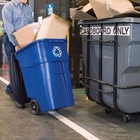 Rubbermaid Commercial Fg9w2773blue 50 Gal Rectangular Recycling Bin  Flat Top 