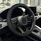 Car Leather Steering Wheel Cover Good Grip Car Accessories For 15  37-38cm Black