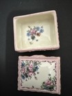 Vintage Hand Painted Porcelain Trinket Box Signed