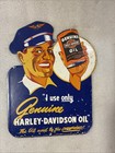 Vintage Harley Davidson Motorcycles Sign - Porcelain Oil Can Gas Station 10   x8   