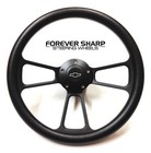 14  Billet Black Muscle Chevy 69-94 Gm Steering Wheel W  Chevy Engraved Horn Set