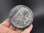 China old Jade hongshan Culture black Magnet rare Chrysanthemum pendant Y268