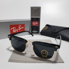 Ray-ban Rb3016 Sunglasses Clubmaster Classic Black Frame Glass Gray Lens 51 Mm