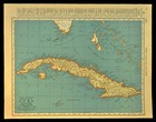 Vintage Cuba Map Bahama Islands Wall Art Decor Caribbean Original Ca 1938