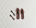 Dollhouse Miniature Doorknobs Fancy Bronze 1 Set With Keyhole 1 12 Scale