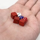 Vintage Miniature Dice Wood And Glass Red White And Blue Lot Of 6