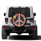 Spare Tire Cover Dust-proof Wheel 17 for Diameter 31 -33  Colorful Peace Flower
