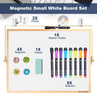Small White Board - 12 X 16 Inches Small Magnetic Dry Erase Board With Hooks For