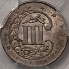 1856 3cs Three Cent Silver Pcgs Ms62  cac 