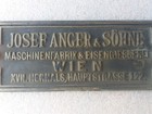 Antique Josef Anger   S  hne Brass bronze Plate Sign 
