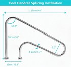 Pool Rail For Inground Pools 48x30  304 Ss Swimming Pool Handrail