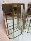 Vintage Brass   Glass Curio Display Cabinet - 11    Hanging free Standing