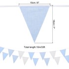 33ft Blue White Plaid Checkered Pennant Banner  36 Pcs Triangle Flags Fabric