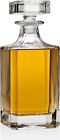 Whiskey Decanter Glass Crystal Liquor Scotch Vodka Bourbon Bottle 2 Glasses Set