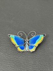 Vintage David-andersen Norway Sterling Large Enamel Butterfly Brooch P8602