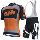 Men Cycling Jersey Set Short Sleeve Bike Shirt Padded Bib Shorts Quick Dry Mtb