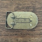 Rare Vintage Belt Buckle Solid Brass With Inlay Art Deco Symmetrical Style 1970s