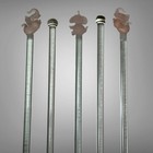 Vintage Frosted Pink Elephant Glass Swizzle Sticks Barware Drink Stirrers Set 10