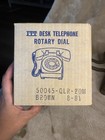 Vtg Itt Desk Top Rotary Phone Brown New In Box  Nos 1981