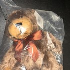 Napco Brown Teddy Bear W Bow Plush Stuffed Animal Soft Toy 8  New Sealed Tags