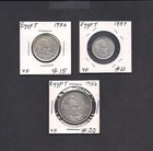 Egypt - 5   10   20 Piasters 1956-57  shpinx  Silver Coins - Comp  Set - Cv  45