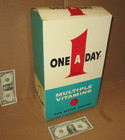 One A Day Vitamin -- Drugstore Counter Display - Big Box -- Vintage - Giant Size