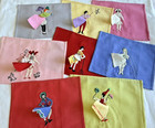 Vintage Cocktail Napkins Hand Made Risque Naughty Peek A Boo Girls Linen 8