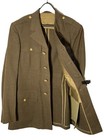 Vintage Army Military Dress Jacket-worsted Wool-khaki-brass Button-size 37l