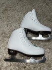 Riedell Opal Ice Figure Skates     Size2 White     Excellent Condition Spiral Blades