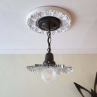 Elegant Antique Brass Vintage Art Deco 1920s 30s Pendant Ceiling Light Fixture