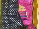 Creative Options Polka Dot Roll-up Knitting Needle Case Organizer W  Needles