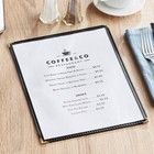 25 Pack Black Menu Covers  Single Page  2 Views  Fits 8 5 X 11 Inch  Restaurant