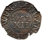 1652 N-2 R-4 Ngc Ms 60 No Pels Pine Tree Shilling Massachusetts Colonial Coin
