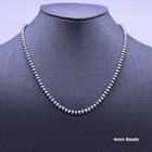 Sterling Silver Native American Desert Navajo Pearls Beaded Necklace 3mm To 5mm