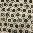 Vtg Dappled Black One-hole Button W  Raised White Border 21mm Lot Of 4 D820