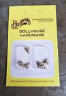 Dollhouse Miniature Tiny Crystal   Gold Door Knobs Or Drawer Pulls X6 1 12 Scale