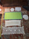 Lot Of 7 Vintage Doilies   Lace Runners Lot Crochet Embroidered Mixed Linens