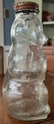 Vintage Snow Crest Glass Figural Teddy Bear Bank Bottle Original Label Lid