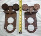 2 Vintage Barn Door Rollers Antique Hardware Hanging Slide Brackets Salvage