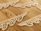 10 Wood Carved Corner Onlay  Crown Moulding Molding Wall Trim  rough Edges 