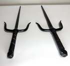 Vintage 1980s Tokidu Awma 19 5in Heavyweight Black Octagon Sai Pair Kobudo