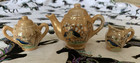 Vtg Full 19 Pc Miniature Lusterware Tea Set Blue Birds And Orange Blossoms Japan