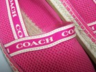 Coach Corrie Espadrille Pink Mesh Slip On Flat Shoes Coach Logo Tape Size 7b New