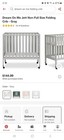 Dream On Me Non-full Folding Crib - Grey