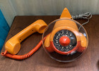 Vtg Northern Telecom Alexander Graham Orange Rotary Plane Telephone Clean  