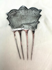 Antique Ornately Engraved 925 Sterling Victorian edwardian Hair Comb 5 